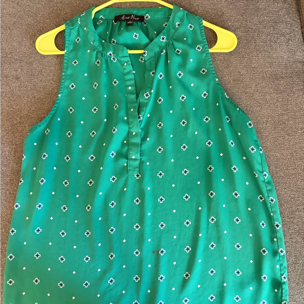 Alice Blue Teal Sleeveless Blouse
